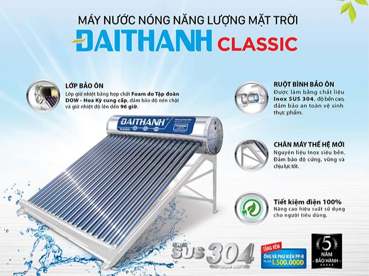 Sản phẩm máy năng lượng mặt trời Đại Thành có cấu tạo như thế nào?