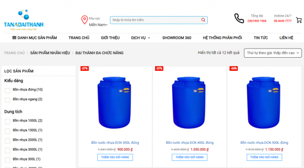 Cập nhật bảng giá bồn nhựa Tân Á Đại Thành tại quận Tân Bình mới nhất