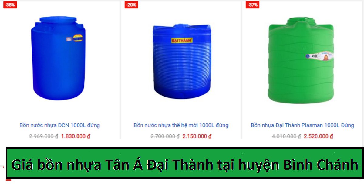 Những yếu tố ảnh hưởng giá bồn nhựa Tân Á Đại Thành tại huyện Bình Chánh