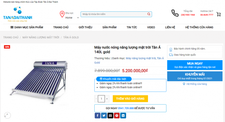Địa chỉ mua máy nước nóng năng lượng mặt trời Nhà Bè uy tín