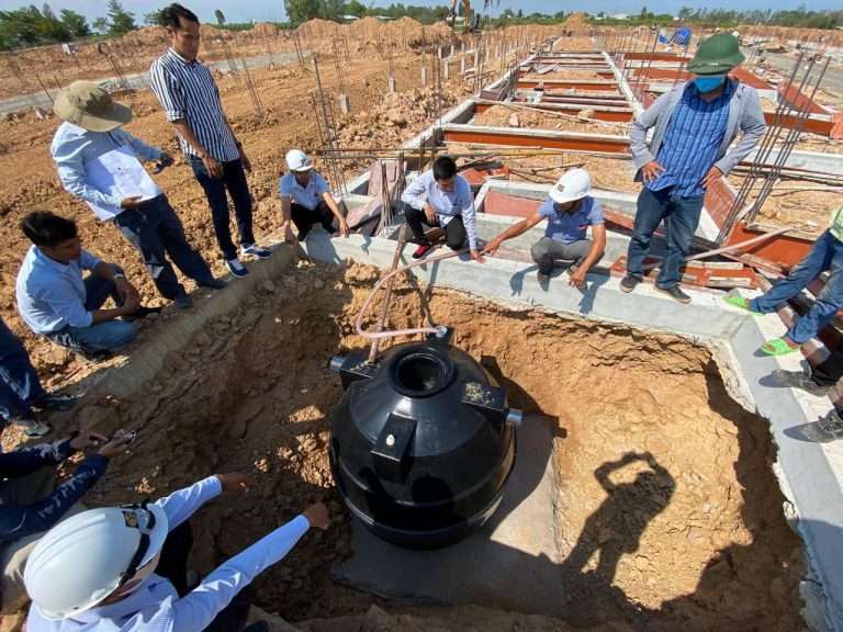 Quy trình lắp đặt bồn tự hoại Tân Á Đại Thành